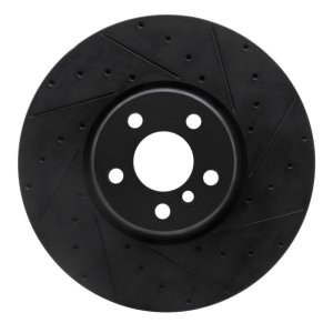 BMW 230I xDrive Brake Rotor (1) - Right Front - R1 Concepts - Drilled & Slotted - Black - `16-`25